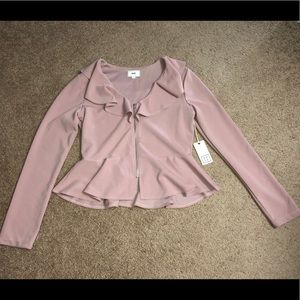 Peplum Zip Up Blazer